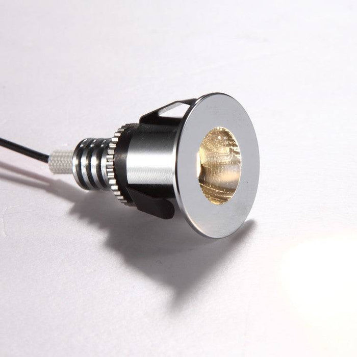 chrome LED plinth light shown on a white back ground