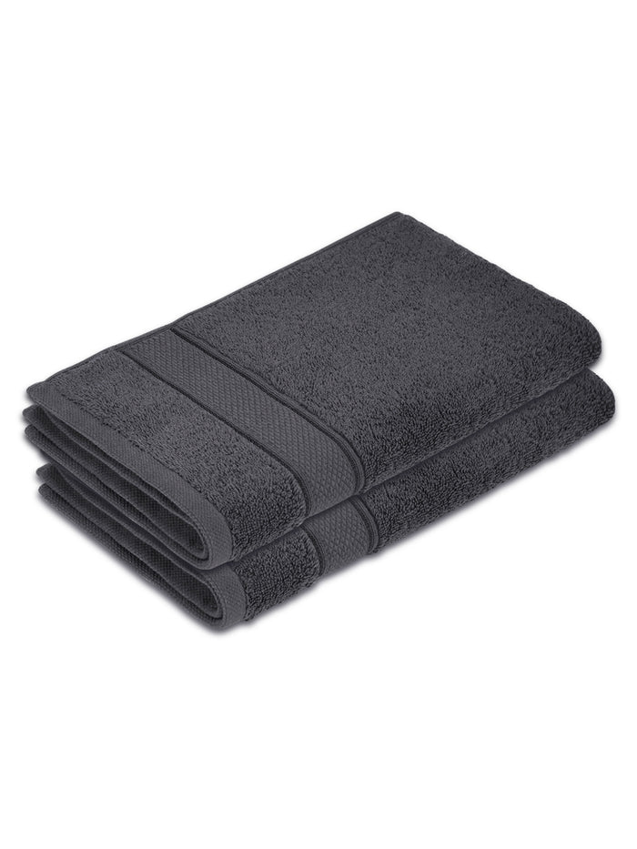 100% Cotton 550 GSM Grey Hand Towels, Luxe Loom Collection (Pack of 2)
