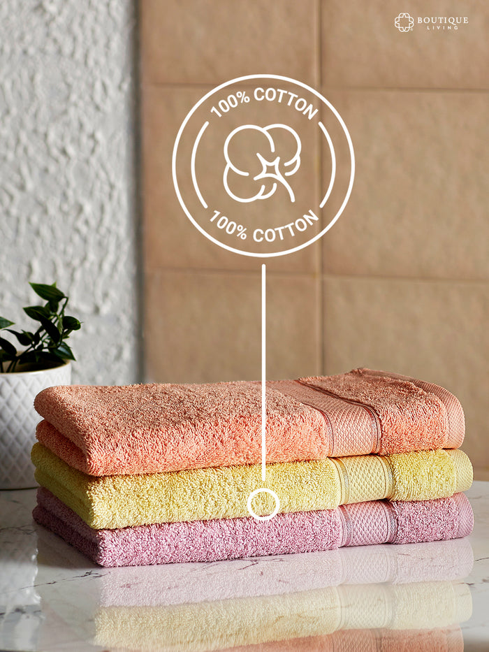 100% Cotton 550 GSM Grey Hand Towels, Luxe Loom Collection (Pack of 2)