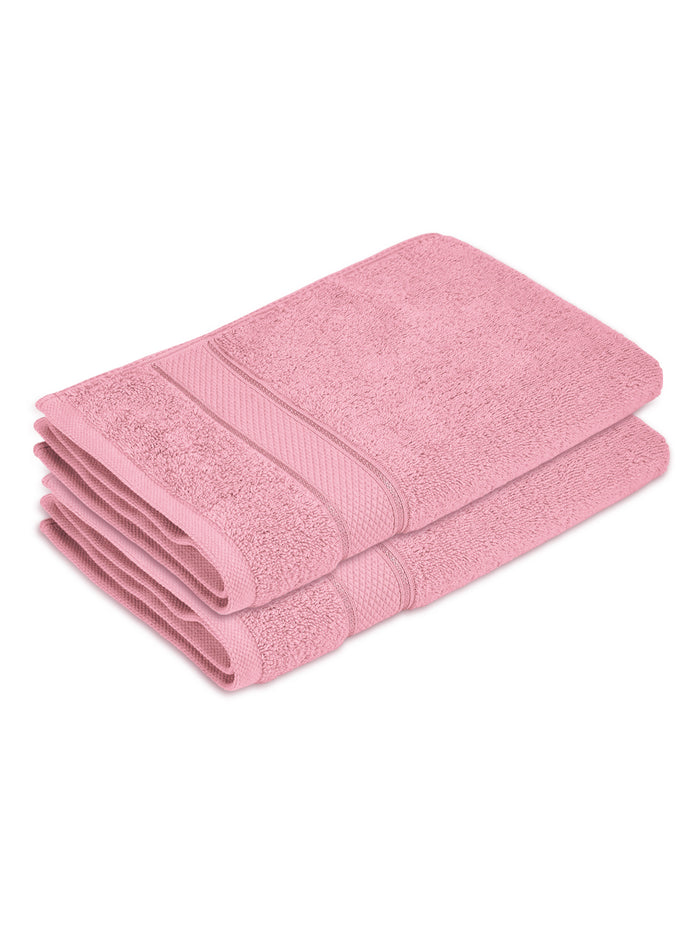 100% Cotton 550 GSM Light Pink Hand Towels, Luxe Loom Collection (Pack of 2)