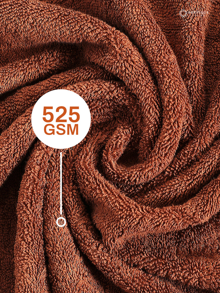 100% Cotton, Brown Hand Towels, Sandalwood Aroma, 525 GSM - Pack of 2 (Nature Bouquet Collection)