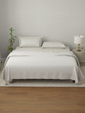 100% Cotton King Bedsheet Set, 210 TC Taupe (Grey) Stripes, Elegant Collection