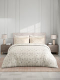 100% Cotton King Bedsheet Set with 4 Pillow Covers & 2 Cushion Covers, 400 TC White Floral, Royal Essence