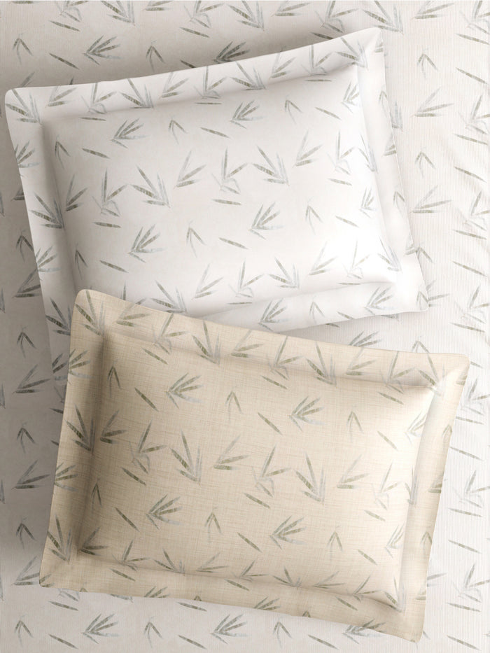 100% Cotton King Bedsheet Set with 4 Pillow Covers & 2 Cushion Covers, 400 TC White Floral, Royal Essence