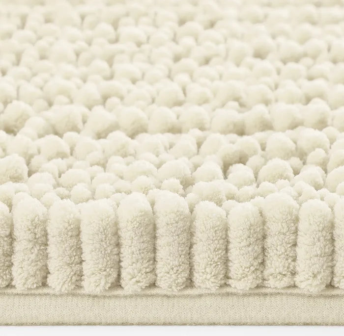 2-Piece Cream Plush Chenille Bath Mat Set – Soft, Absorbent & Non-Slip Bathroom Rugs