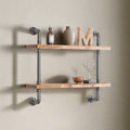 2 Shelf Industrial Pipe Shelving Unit - 60cm - 25mm - Narrow