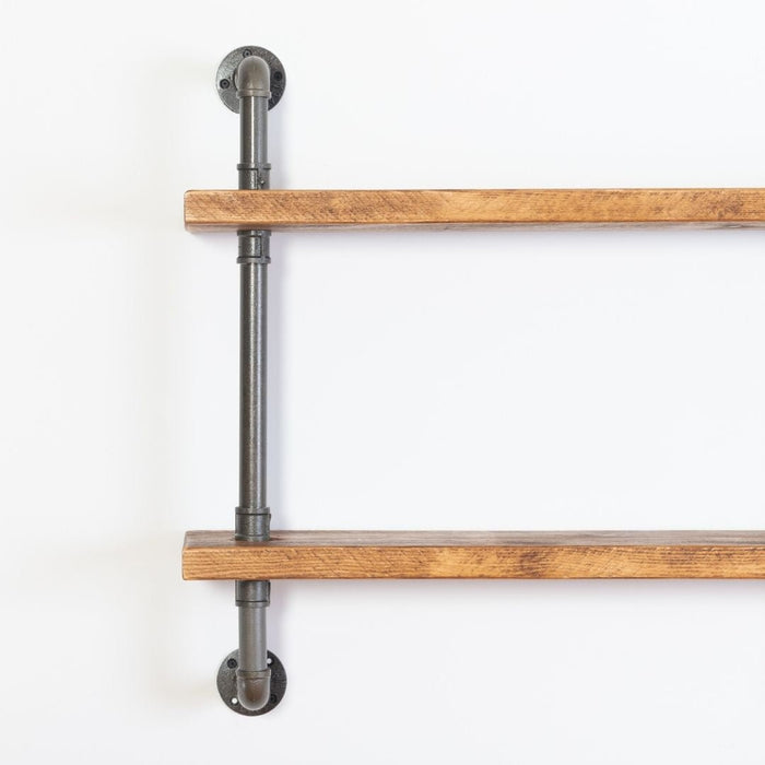 2 Shelf Industrial Pipe Shelving Unit - 60cm - 25mm - Narrow