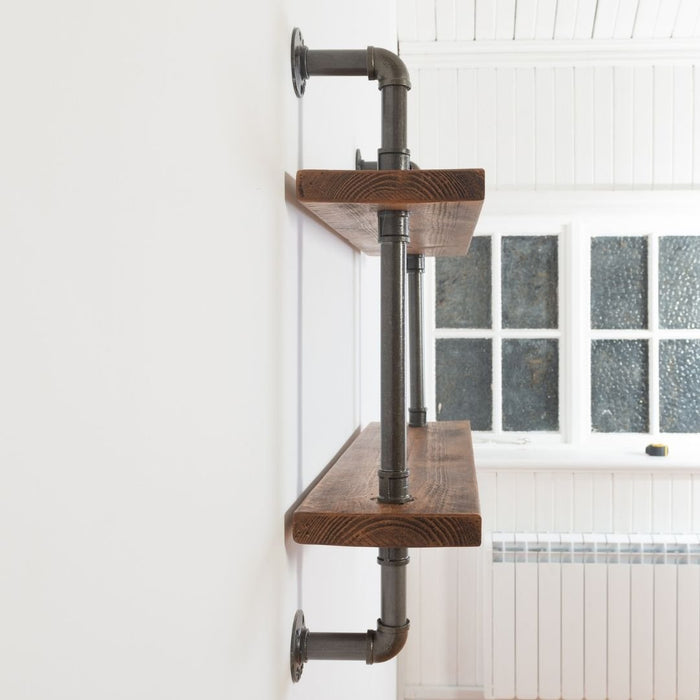 2 Shelf Industrial Pipe Shelving Unit - 60cm - 25mm - Narrow