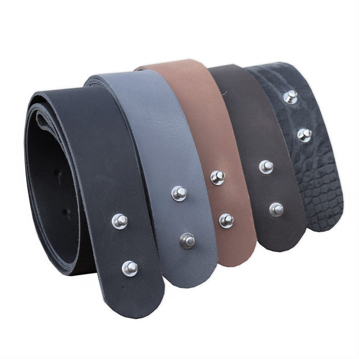 2 x Leather Brackets - Black -