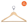 24-Pack Hotel Suit Hangers, Maple