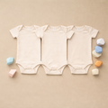3-Pack of Natural Organic Baby Onesies - Short & Long Sleeve