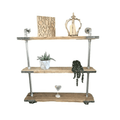 3 Shelf Galvanised Pipe Shelving Unit - Floor Mounted - 60cm -
