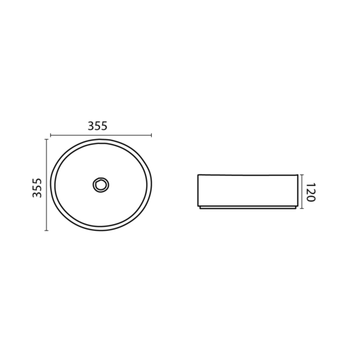 Round Matte Black 355 x 355 x 120mm Above Counter Basin By Indulge® - Acqua Bathrooms