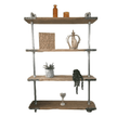 4 Shelf Galvanised Pipe Shelving Unit - Floor Mounted - 60cm -