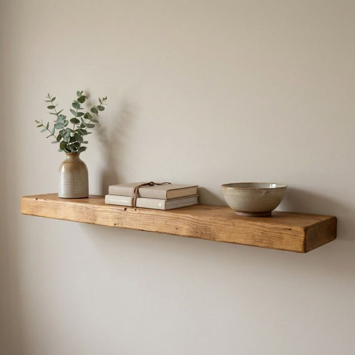 50mm Rustic Chunky Floating Shelves - 30cm - 15cm