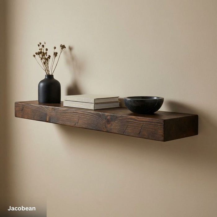 50mm Rustic Chunky Floating Shelves - 30cm - 15cm