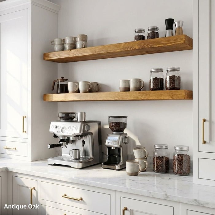 50mm Rustic Chunky Floating Shelves - 30cm - 15cm