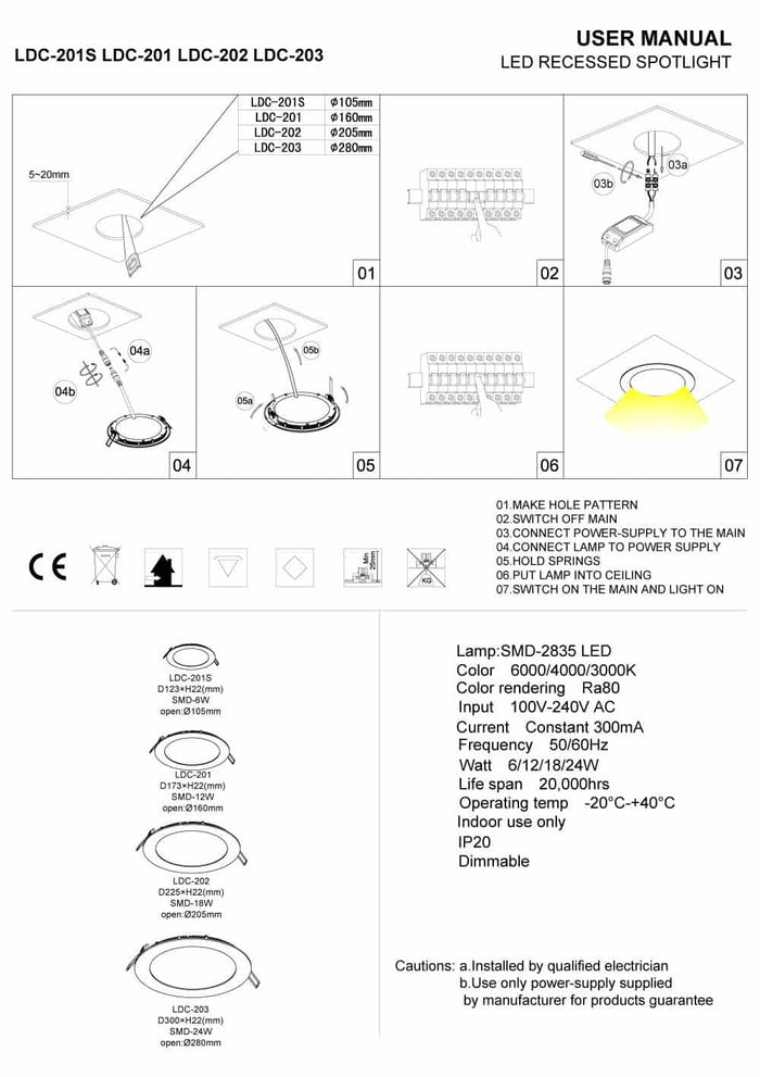 white ultra slim downlight installation guide