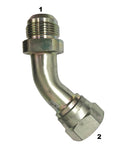 6702  |  Male JIC to Female JIC Swivel Bent Tube 45 Degree Elbow