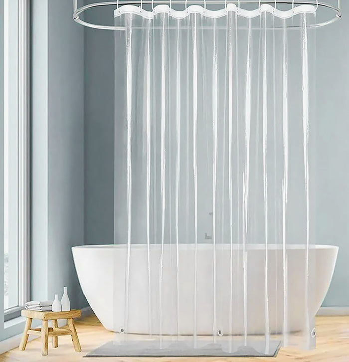 70" x 72" Clear Transparent Vinyl Shower Curtain Liner – Waterproof & Durable Bathroom Essential
