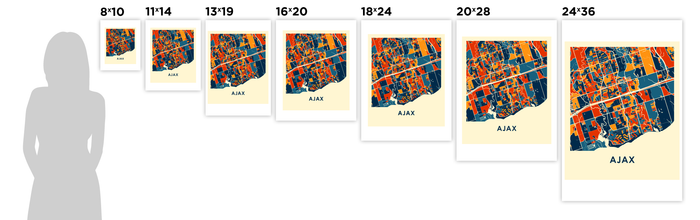 Ajax Ontario Map Print - Full Color Map Poster