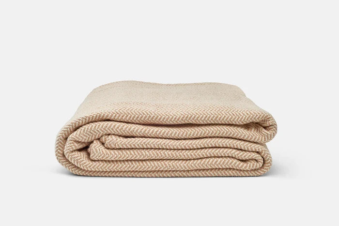 American Made Organic Herringbone Weave Cotton Blanket