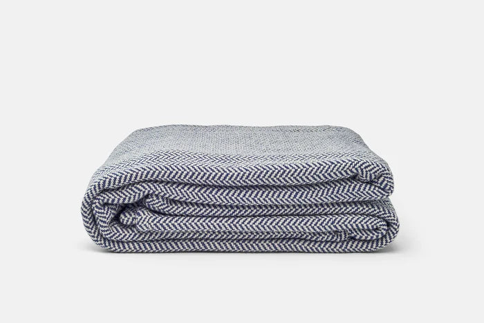 American Made Organic Herringbone Weave Cotton Blanket