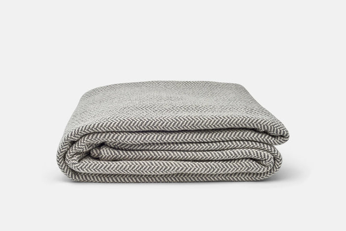 American Made Organic Herringbone Weave Cotton Blanket