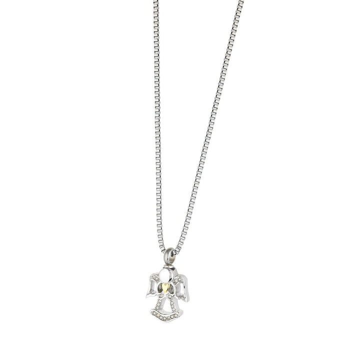 Angels Holding Gold Heart Pendant/Necklace Funeral Cremation Urn for Ashes