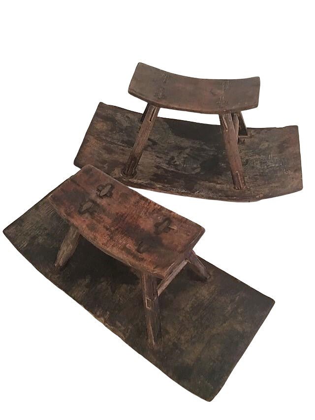 Antique Farmers Rustic Stools -