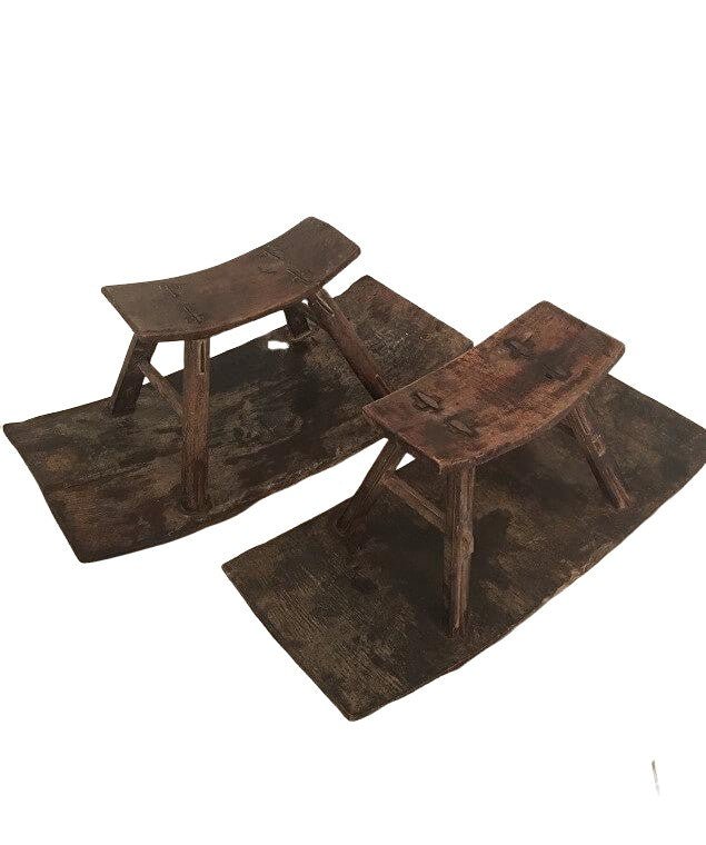 Antique Farmers Rustic Stools -