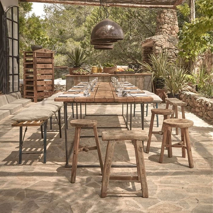 Antique Rustic Round Stool - No -
