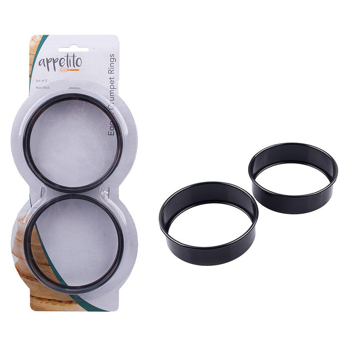Appetito Non Stick Egg/Crumpet Rings - Set of 2
