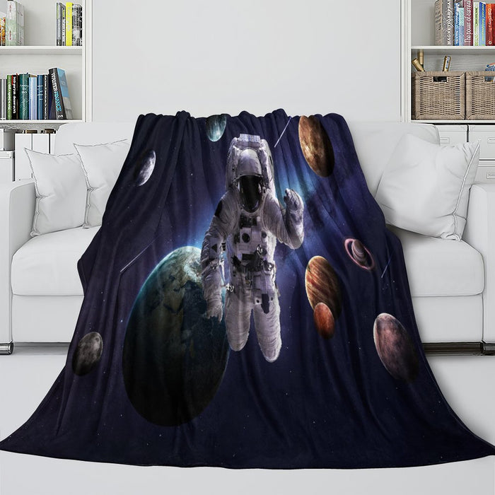 Astronaut Blanket Flannel Kids Room Throw