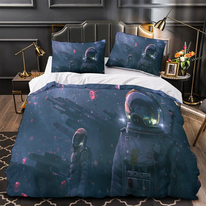 Astronaut Duvet Cover Kids Room Bedding Set Without Filler