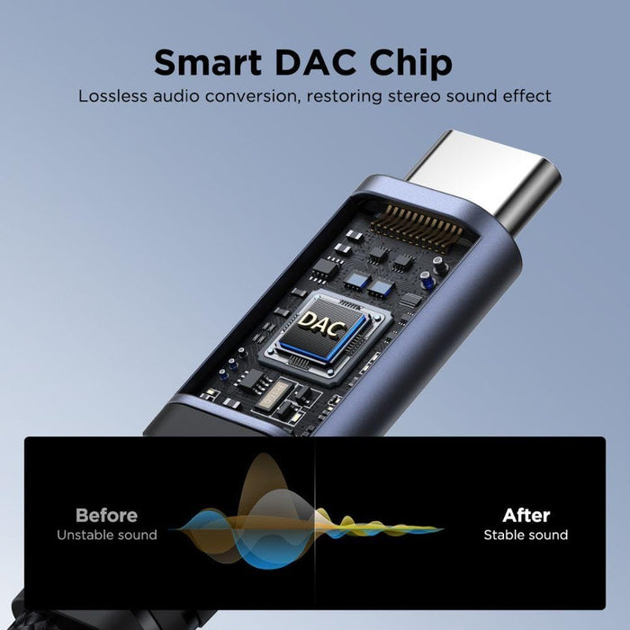 Audio-Transfer Series 2-in-1 Audio Adapter (Type-C to Dual Type-C)-Black