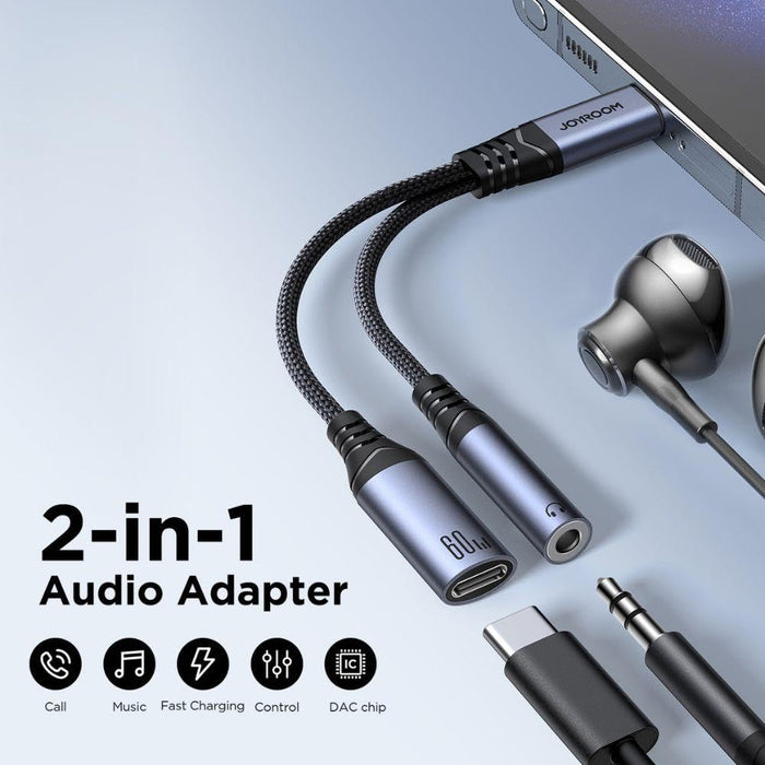 Audio-Transfer Series 2-in-1 Audio Adapter (Type-C to Dual Type-C)-Black