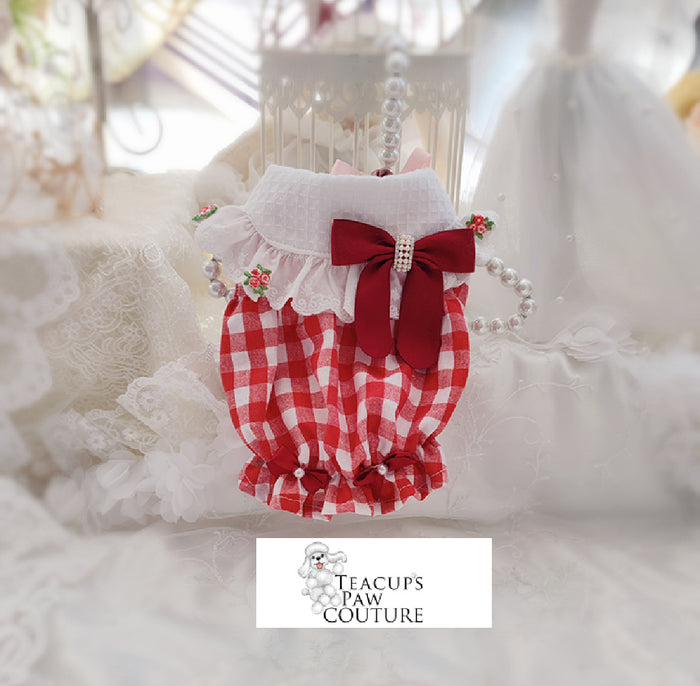 Aurora Checkers and Pearls Doggie Dress