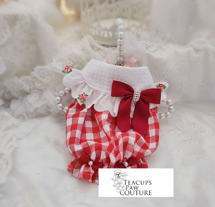 Aurora Checkers and Pearls Doggie Dress