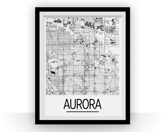 Aurora Ontario Map Poster - Ontario Map Print - Art Deco Series