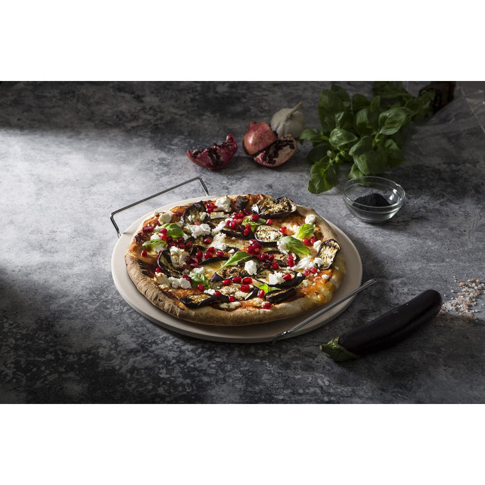 Avanti Pizza Stone With Serving Rack 33cm
