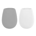Avanti Silicone Stemless Set of 2 Tumblers - Grey & White