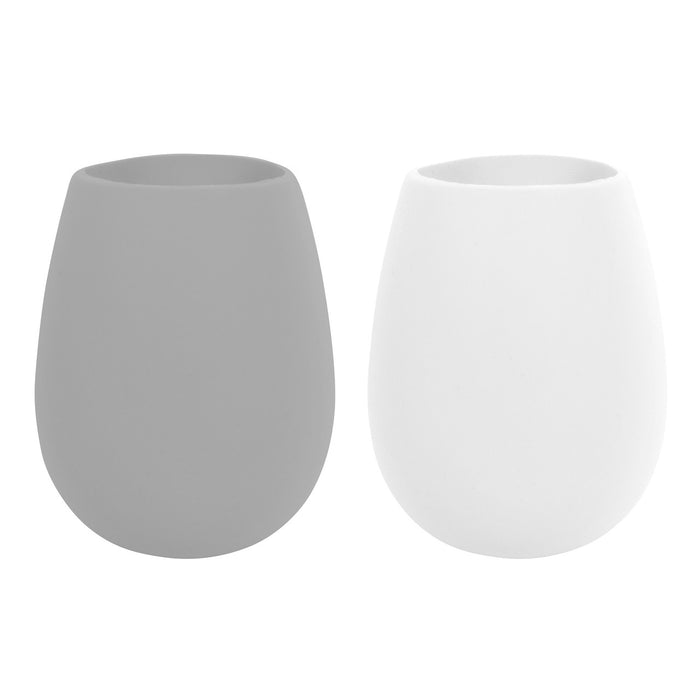 Avanti Silicone Stemless Set of 2 Tumblers - Grey & White