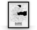 Barrie Ontario Map Poster - Ontario Map Print - Art Deco Series