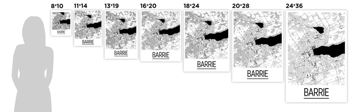 Barrie Ontario Map Poster - Ontario Map Print - Art Deco Series
