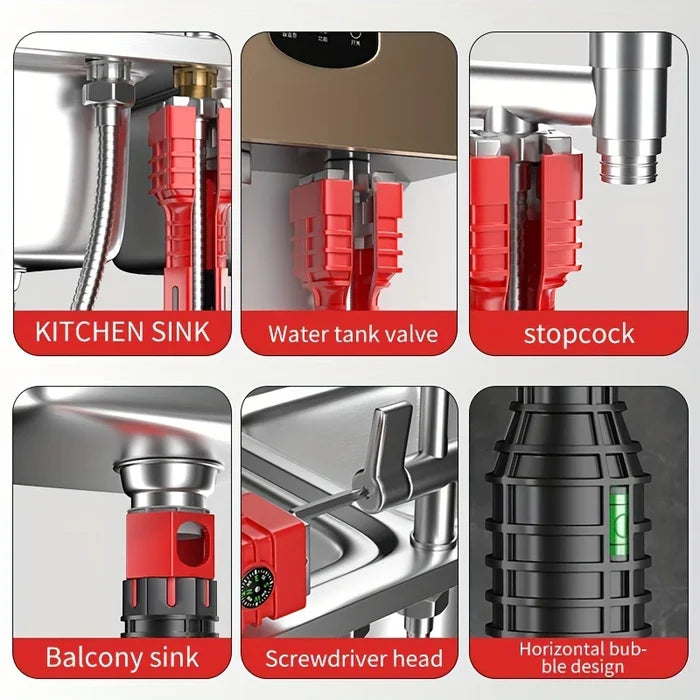 Bathroom & Kitchen Faucet Repair Tool Set - 18-in-1 & 24-in-1 Flume Wrenches
