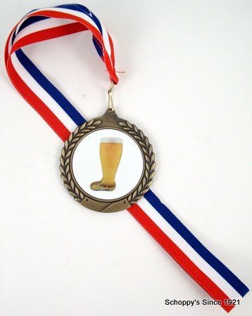 Beer Boot Gold Medal - Your Choice of Neck Ribbon Color