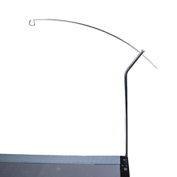 Biloc IGT Lantern Hanger mounted on a camp table, arm reaching out over the table top.
