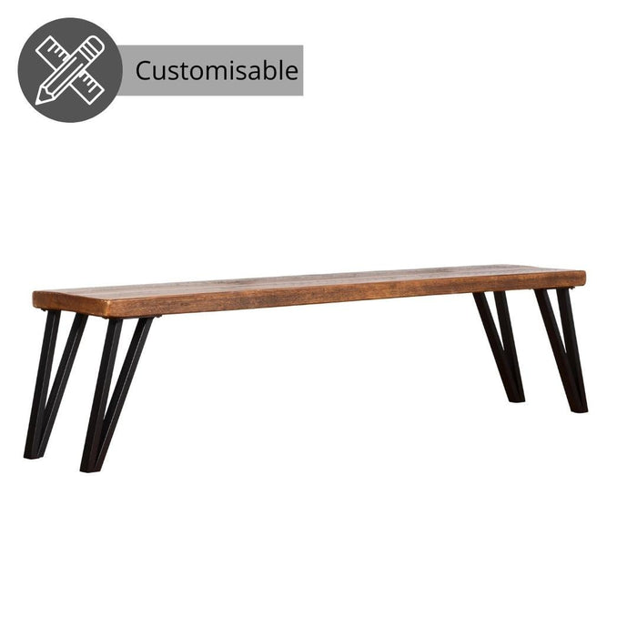 Birkhouse Industrial Bench - Box Hairpin Legs - 90cm - 35cm