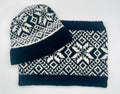 Black and White w/Gray Norwegian Star Wool Knit Cowl